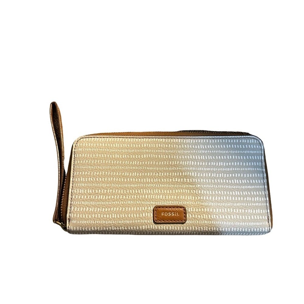 Fossil Zip Around Wristlet Wallet | Neutral Print | Excellent Condition